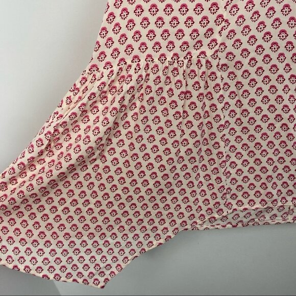 Anthropologie Maeve Laiken Henley Motif Oversized Blouse Pink Rayon Size 0 Boho - Picture 7 of 10